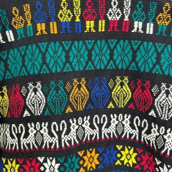 Vintage Artes Guatemattecas Jacket Womens Medium Cropped Hand Woven Wearable Art - Picture 15 of 16